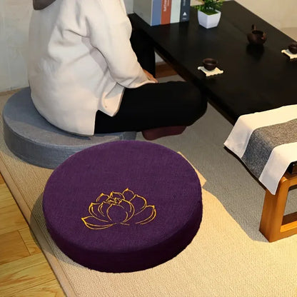 40x6cm Yoga Meditatie Linnen Kussen Stevig Lotus Textuur Meditatie Kussen Rugsteun Kussen Tatami Mat Afneembaar Wasbaar