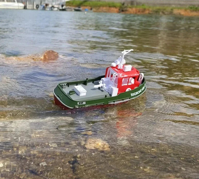Krachtig Dual Motor RC Sleepboot Model - 1:72 Elektrische Afstandsbediening Boot voor Jongens, Draadloos Plezier