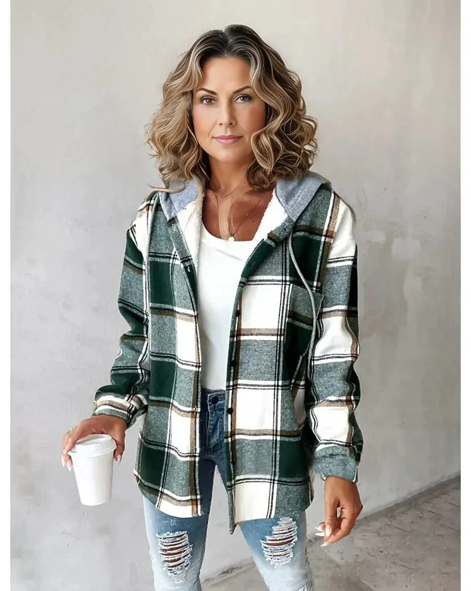 Warme Plaid Vest Hoodie