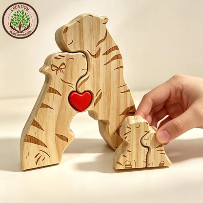 Wood Tiger Family Puzzel
