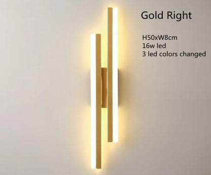 Minimalistische Noordse Lineaire LED Wandlamp – Drie Kleuren Dimbaar