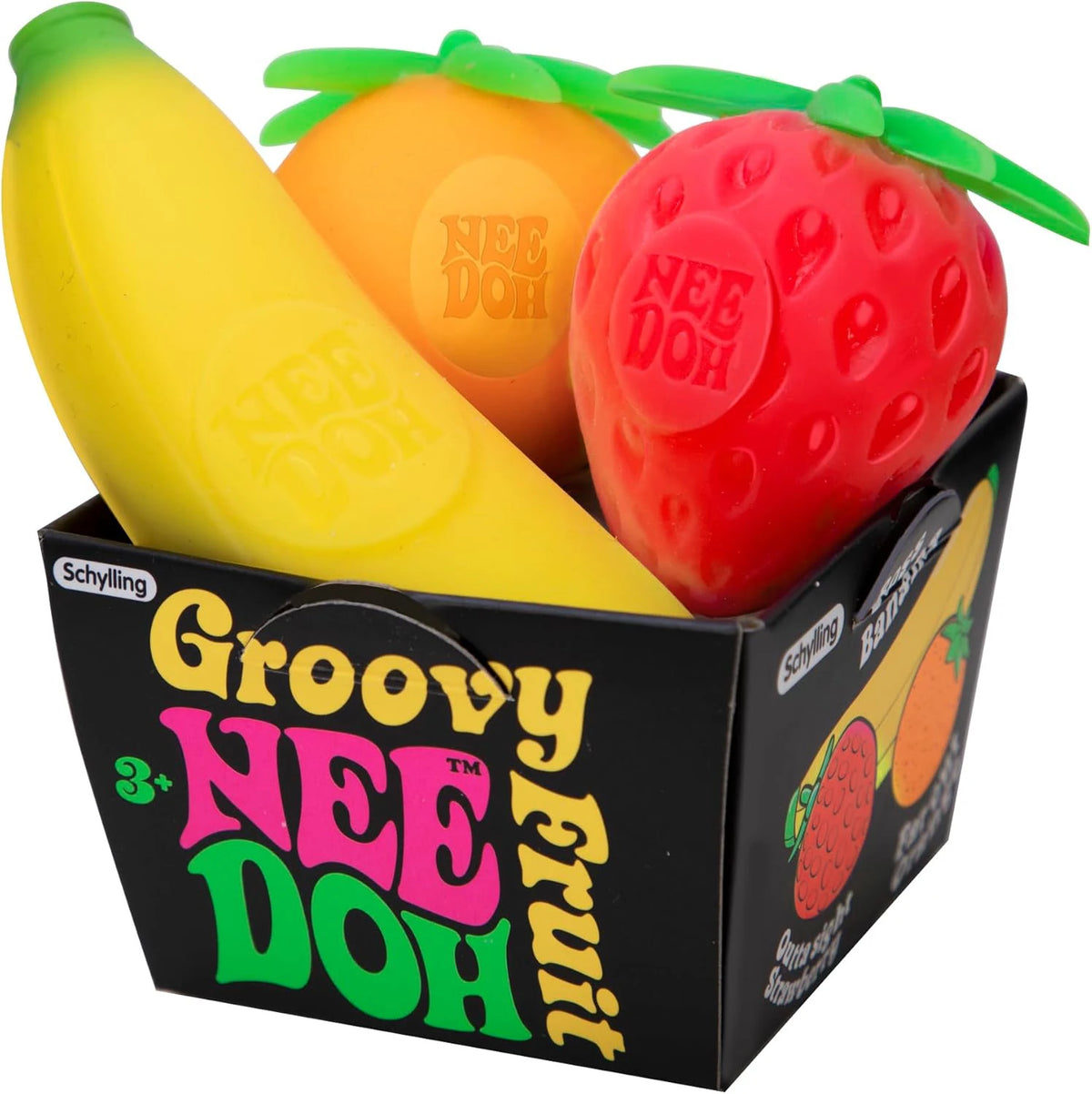 NeeDoh Groovy Fruit Squishy Set - 3-Delig Sensorisch Anti-Stress Speelgoed