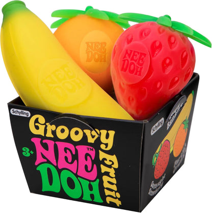 NeeDoh Groovy Fruit Squishy Set - 3-Delig Sensorisch Anti-Stress Speelgoed