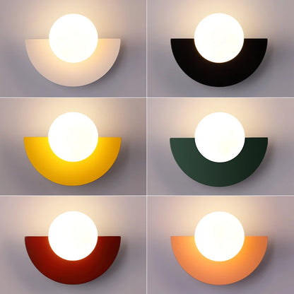Moderne Halve Cirkel LED Wandlamp - Matglazen Bol Wandlamp