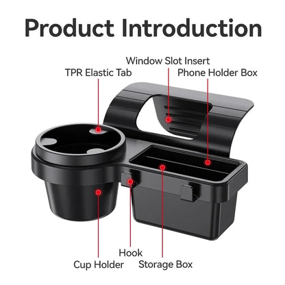 4-in-1 Autodeur Bekerhouder & Telefoonhouder Organizer
