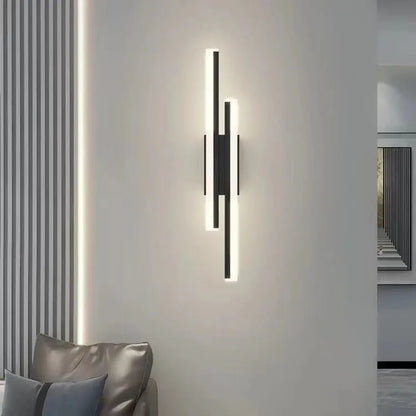 Minimalistische Noordse Lineaire LED Wandlamp – Drie Kleuren Dimbaar