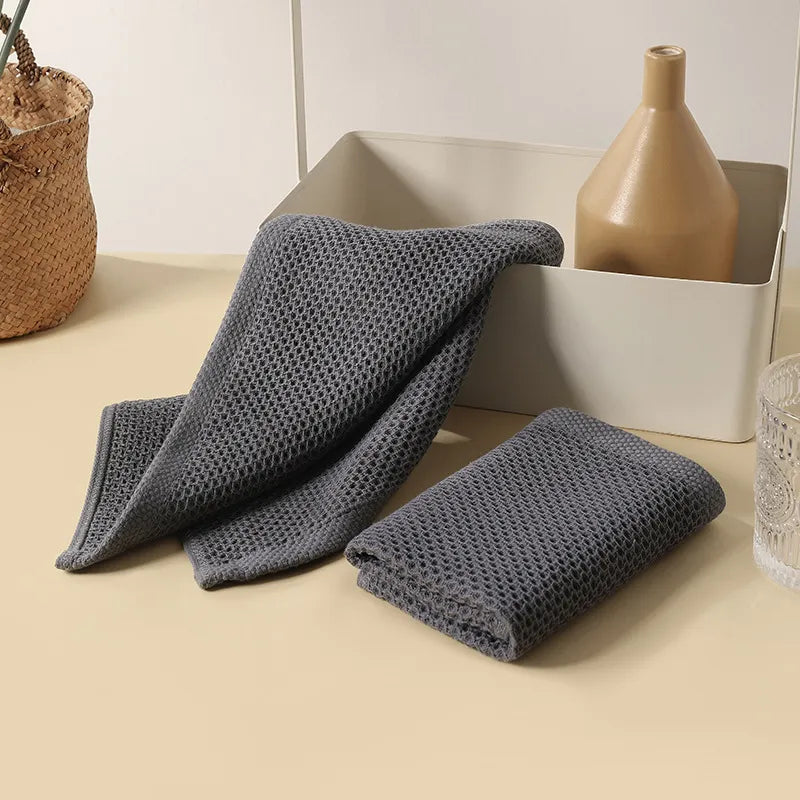 HoneyNest – Luxe 6-Pack Honingraat Handdoeken voor Stijlvolle Functionaliteit