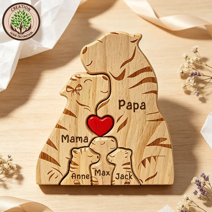 Wood Tiger Family Puzzel