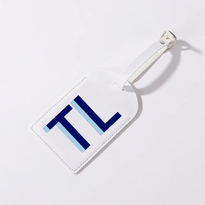 Gepersonaliseerd PU-Lederen Kofferlabel met Monogram – Luxe Bagagelabel op Maat