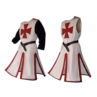 Ridders Templar Kruisvaarder Cosplay Kostuum - Authentieke Tuniek & Kaap Set voor Halloween