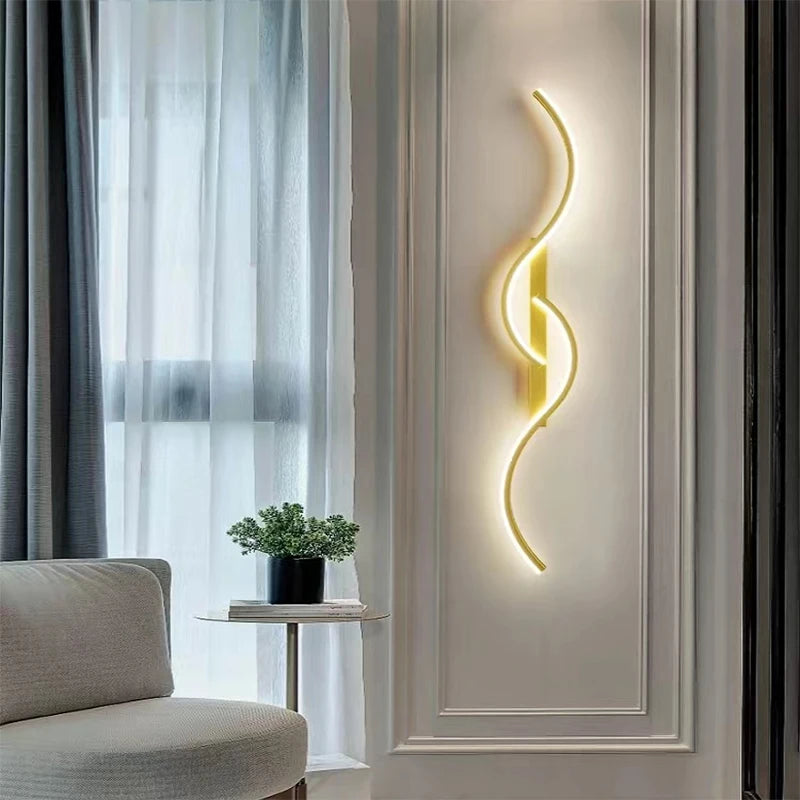 Moderne LED Wandlamp Minimalistische Led Verlichting Slaapkamer Bedlamp Lang Strip Wandlampen Woonkamer Bank Binnenverlichting