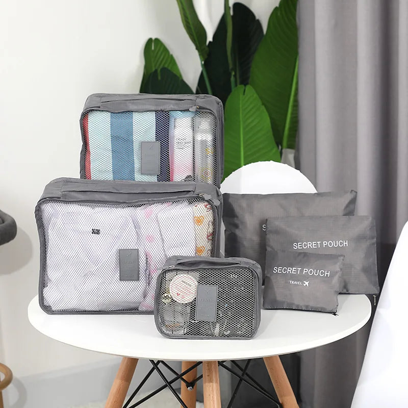 6-Delige Reistas Organizer Set - Koffer Inpakblokken