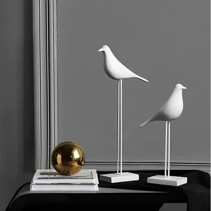 Moderne Hars Vogel Standbeeld - Minimalistische Bureau Decoratie