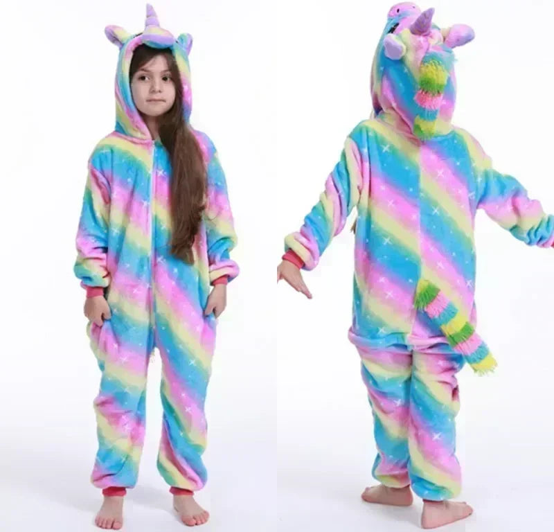 Unicorn Fleece Onesie – Schattige Pyjama met Hoorn en Oren voor Meisjes