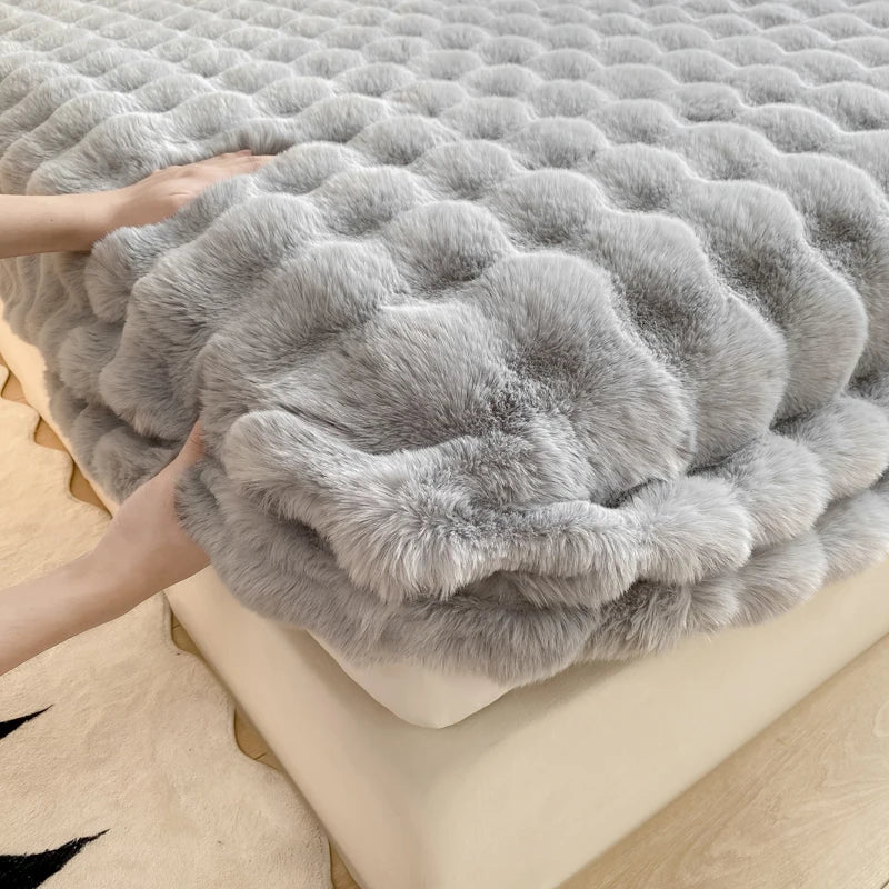 Dikke Pluche Fleece Winter Hoeslaken - Warm Elastisch Hoeslaken