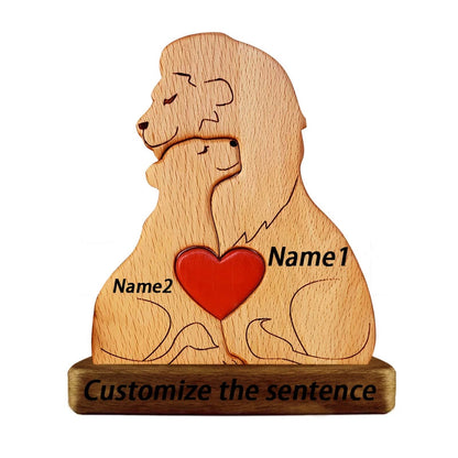 Wood Lion Family Puzzel