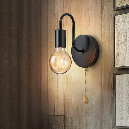 Scandinavische Industriële Zwarte Wandlamp