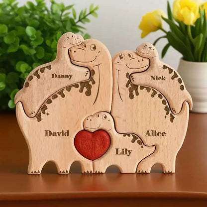 Wood Dino Family Puzzel