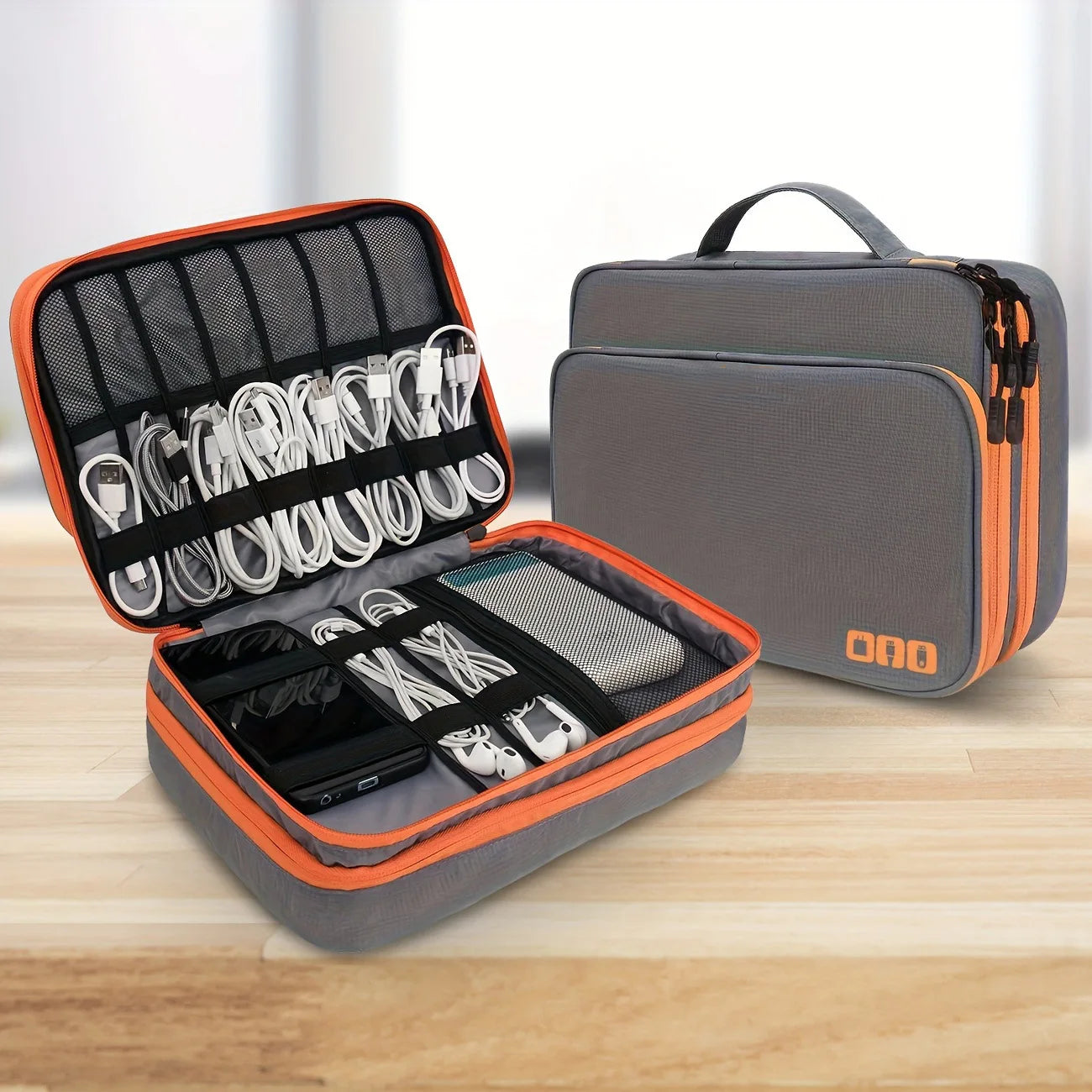 Meerlaagse Kabel Organizer Tas - Draagbare Elektronica Reisetui