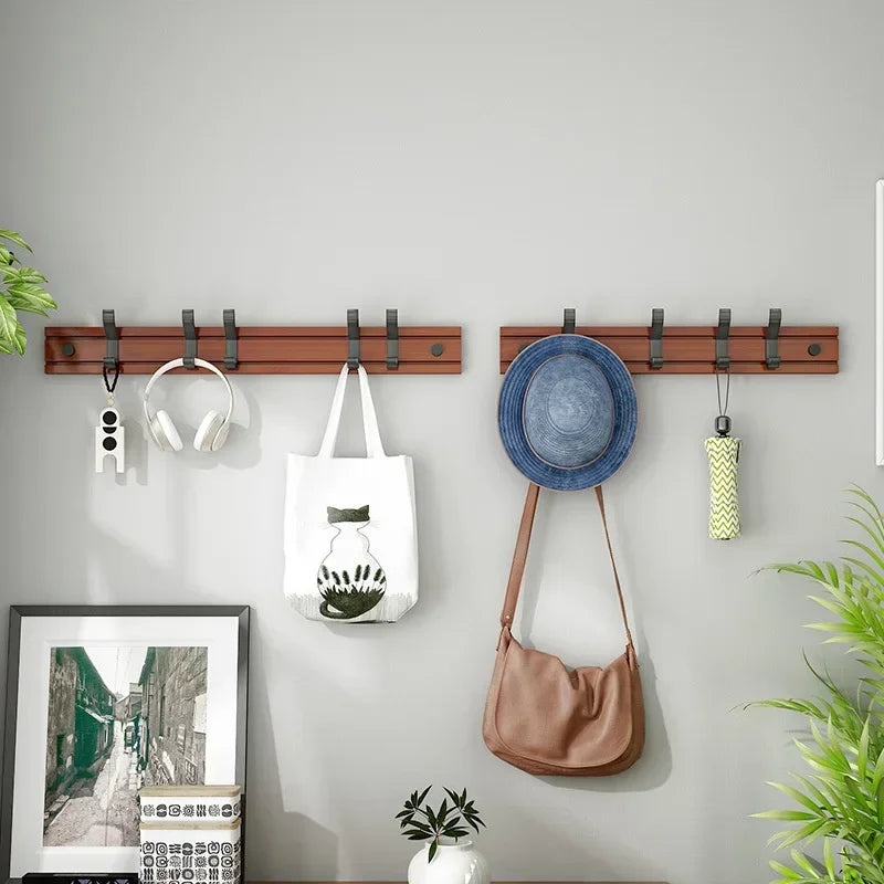 Scandinavische Houten Kapstok - Verstelbare Schuifhaken