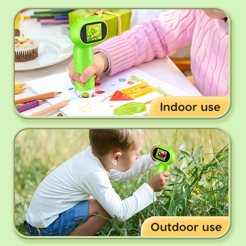 Handheld Digitale Microscoop voor Kinderen - 1000x Vergroting, 2" IPS Scherm, Muntverzamelaars Tool