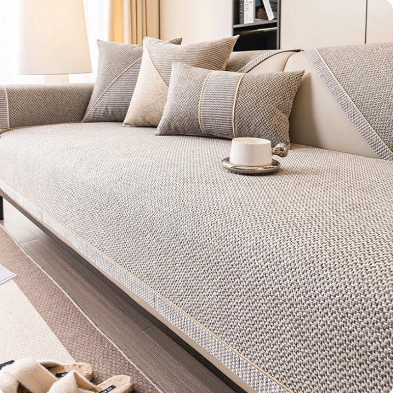 NATURWEFT – Antislip katoenen-linnen bankhoes voor alle seizoenen