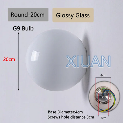 French Bauhaus Glass Wall Sconce - G9 & G4 Milky Glass Globe | Shop