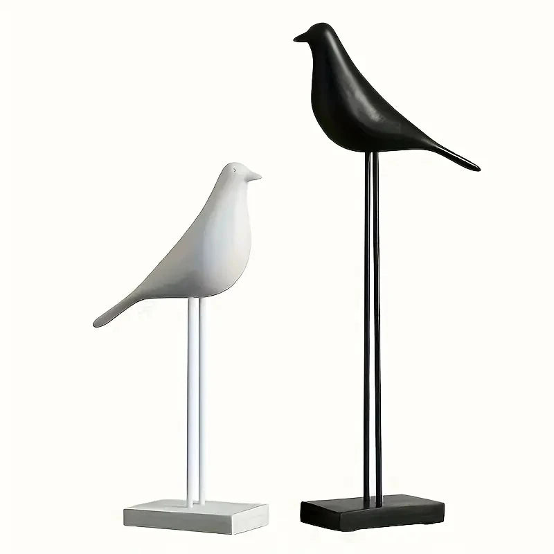 Moderne Hars Vogel Standbeeld - Minimalistische Bureau Decoratie