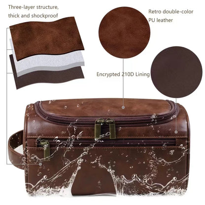 Hangende Toilettas voor Heren & Dames - Luxe PU-Lederen Dopp Kit