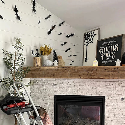 3D Zwarte Vleermuis Muurstickers - PVC Halloween Decoratie