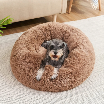 Kalmerende Pluche Hondenmand - Ronde Donut Dierenmand
