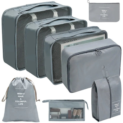 PackWunder Reisorganizer Set 7/8/9/10-delig | Opvouwbare Koffer-organizer | Voor kleding, schoenen & accessoires