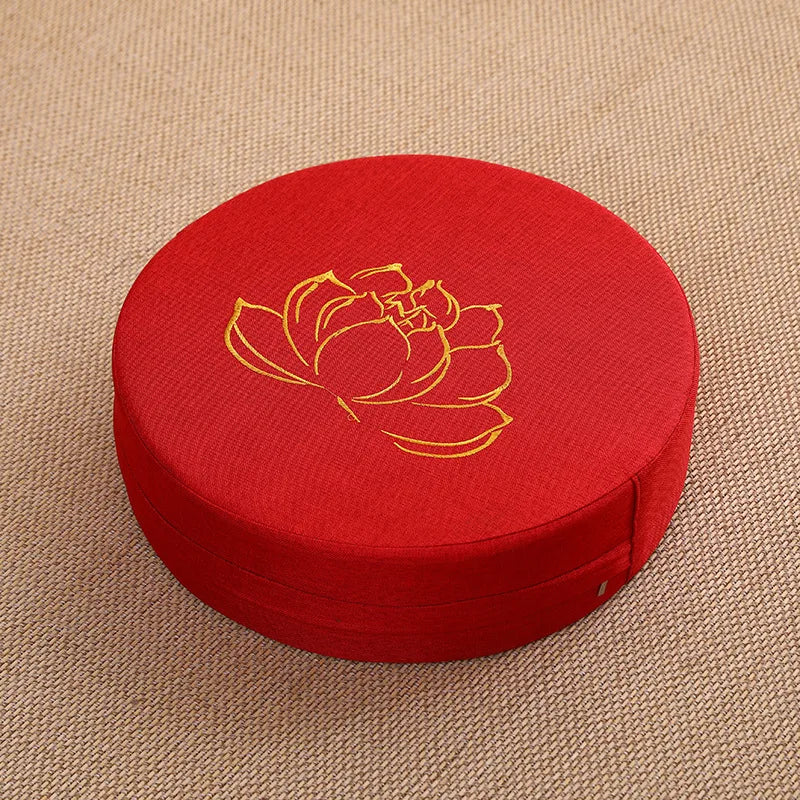 40x6cm Yoga Meditatie Linnen Kussen Stevig Lotus Textuur Meditatie Kussen Rugsteun Kussen Tatami Mat Afneembaar Wasbaar