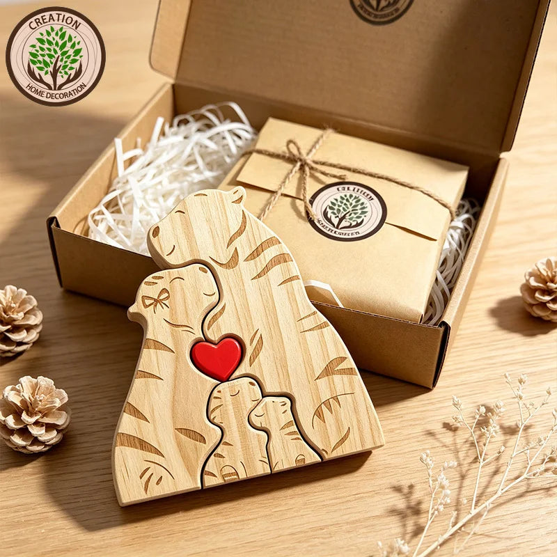 Wood Tiger Family Puzzel