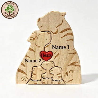 Wood Tiger Family Puzzel