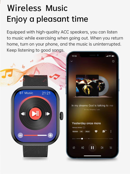 2025 Gezondheids Smartwatch BP+ECG+HRV+BG Monitor met SpO2, Hartslag, Slaap & Fitness Tracking