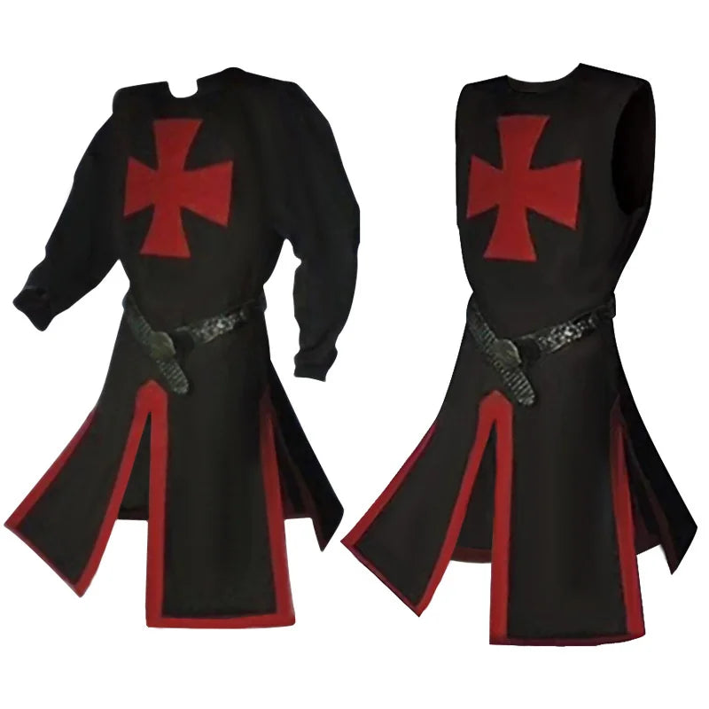 Ridders Templar Kruisvaarder Cosplay Kostuum - Authentieke Tuniek & Kaap Set voor Halloween