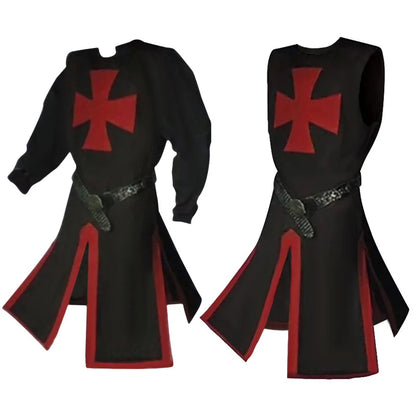 Ridders Templar Kruisvaarder Cosplay Kostuum - Authentieke Tuniek & Kaap Set voor Halloween