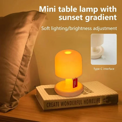 Mini Sunset Paddestoel LED Nachtlamp | USB Oplaadbare Tafellamp