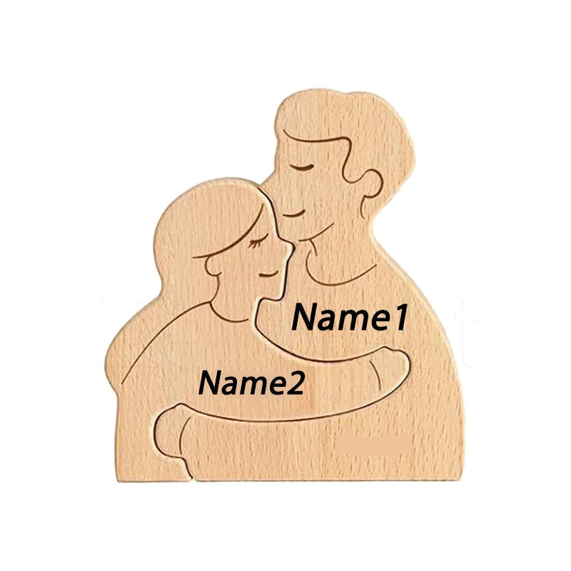 Wood Family Hug Puzzel
