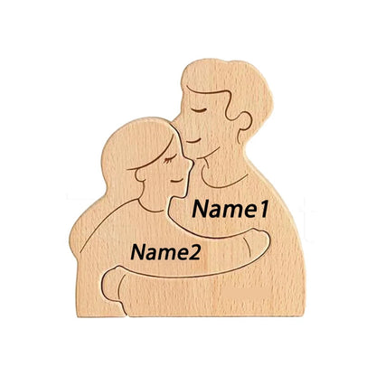 Wood Family Hug Puzzel