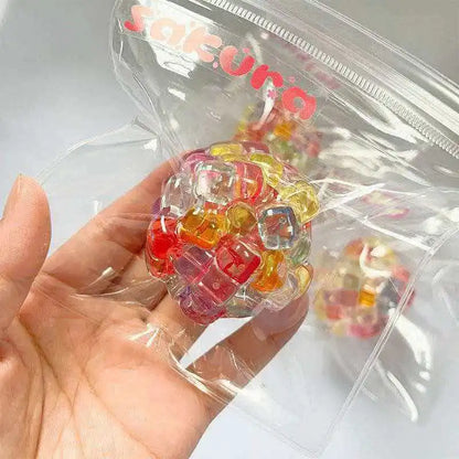 Kleurrijke Kralen Knijpbal Squishy - Kristal IJsblok Fidget Speelgoed