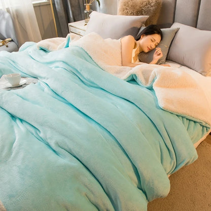 Warme Wollen Winter Woondeken - Dubbelzijdig Fleece Plaid