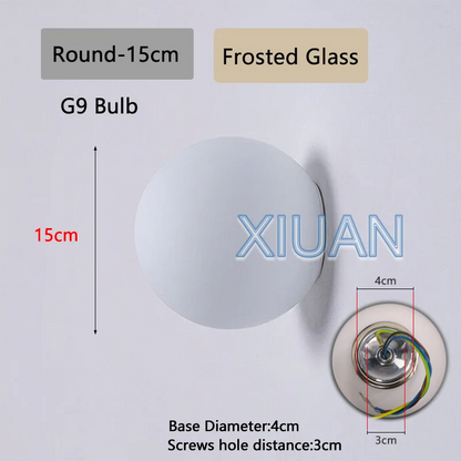 French Bauhaus Glass Wall Sconce - G9 & G4 Milky Glass Globe | Shop