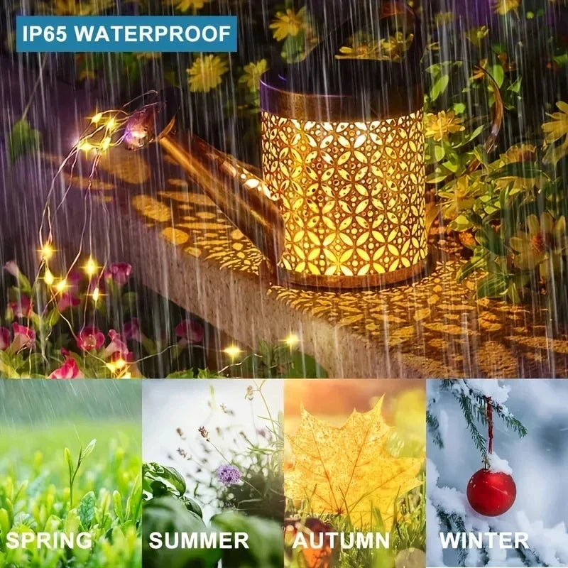 Zonne-Voedingskan Licht Retro Metaal Hanglamp Buiten Tuin Decor Zomer 2025 Waterdicht Grappig