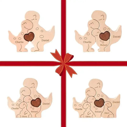 Wood Dinosaur Family Puzzel