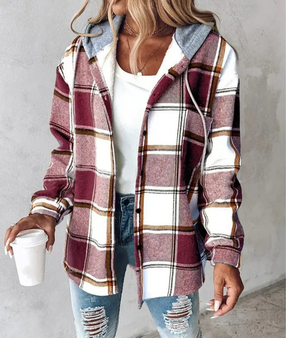 Warme Plaid Vest Hoodie