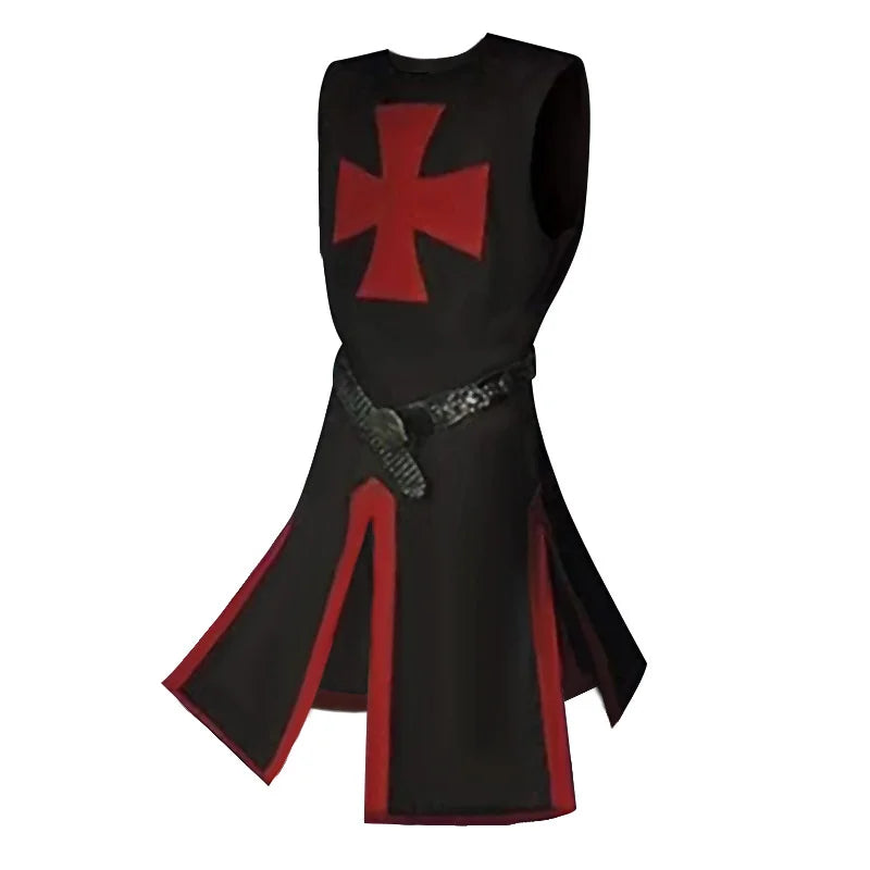 Ridders Templar Kruisvaarder Cosplay Kostuum - Authentieke Tuniek & Kaap Set voor Halloween