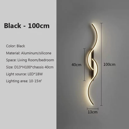Moderne LED Wandlamp Minimalistische Led Verlichting Slaapkamer Bedlamp Lang Strip Wandlampen Woonkamer Bank Binnenverlichting