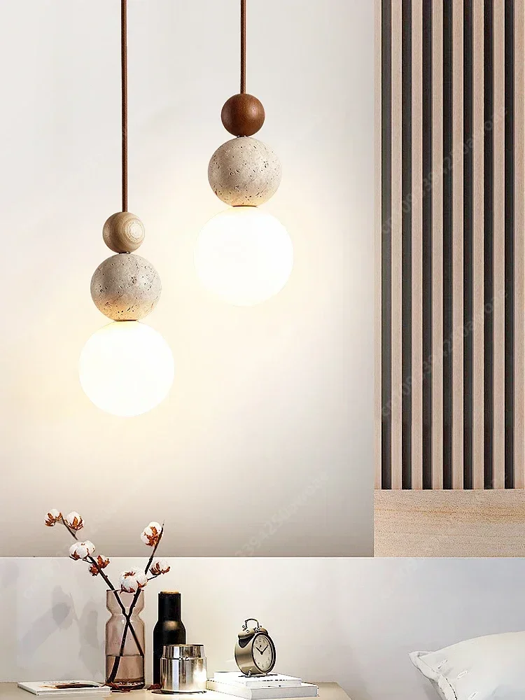 Luma Travertijn Hanglamp - Crèmestijl Natuurstenen Lamp
